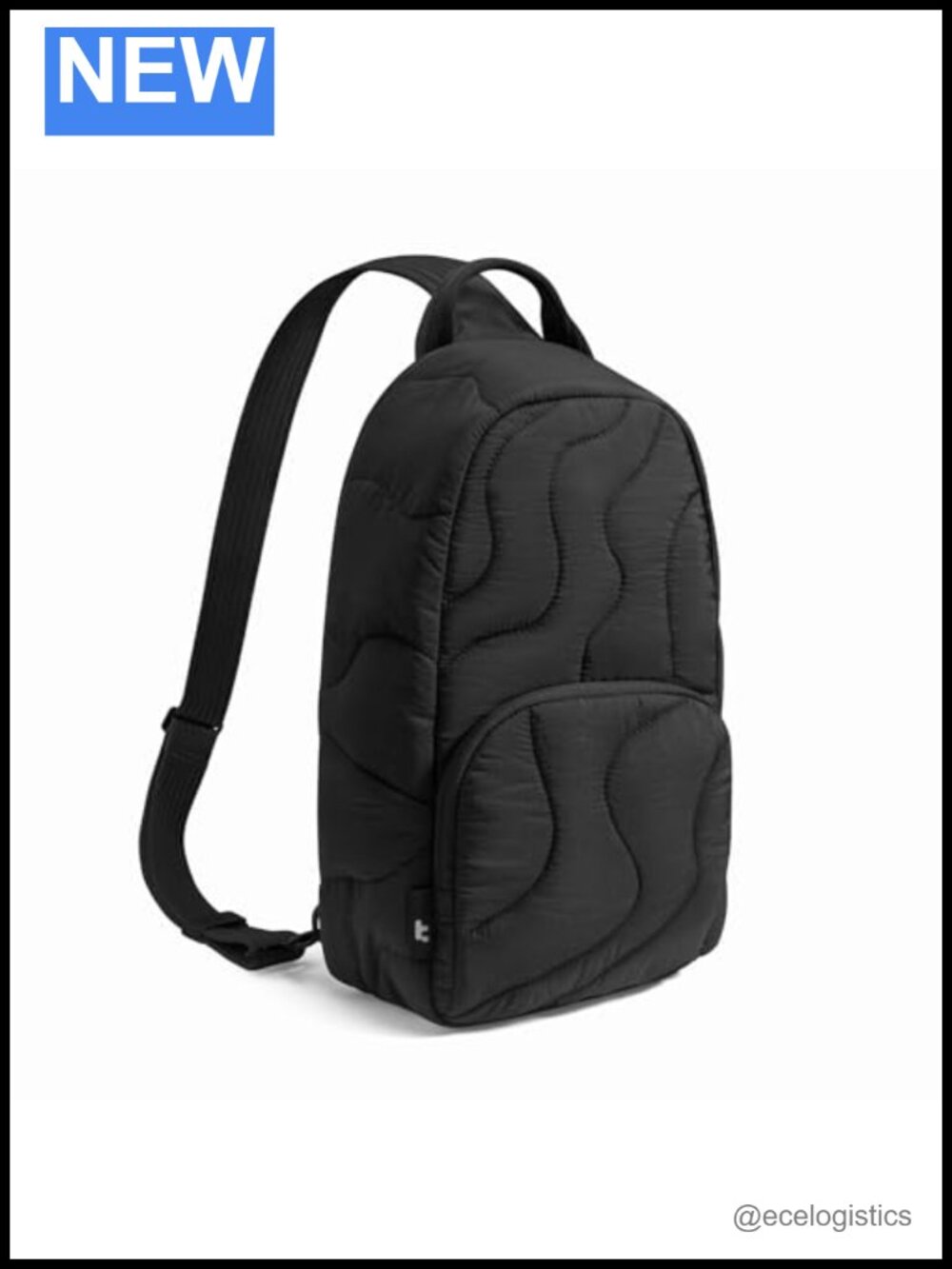 Quilted Puffy Sling Backpack with Padded Compartment for MacBook Air 13, Laptop